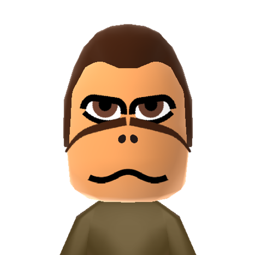 DonkeyKong Mii character: The famous ape from popular Nintendo games.