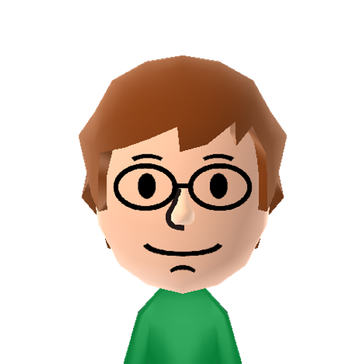 Papa Mii character: From "Cooking Mama" games. He is a businessman who loves being a father and helping his wife with several things like crafting, gardening, and camping.