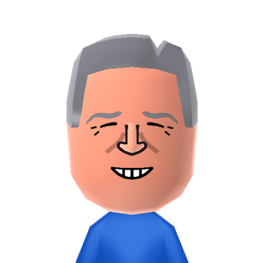 Tom Edison Mii character: Blind from birth, Tommy, a.k.a. the Blind Film Critic, ironically reviews movies.