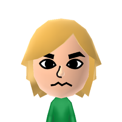 Link Mii character: The toon art style version of Link from "The Wind Waker".