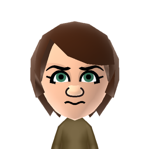 Arya Stark Mii character: From "Game of Thrones". Played by Maisie Williams.