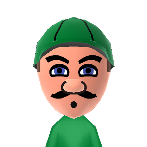 Luigi Mii character: Brother of Mario, adorable coward, and one of the most developed, genuine video game characters of all time.