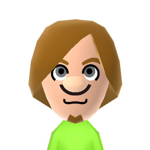 Shaggy Mii character: This is a Mii uploaded for the 3DS version and distributed by Mii Central for both the 3DS and Switch versions of Miitopia.
