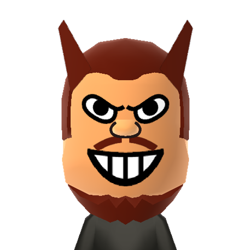 Sparky ASU Mii character: Mascot for Arizona State University. Sparky pumps up ASU fans with his trusty pitchfork. A nod to ASU's new look, Sparky is wearing a black shirt instead of traditional maroon and gold.
