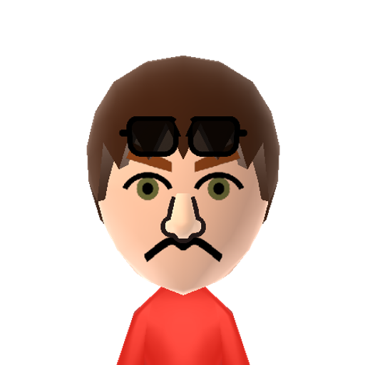 .sgjc!?!?! Mii character: This is a Mii uploaded for the 3DS version and distributed by Mii Central for both the 3DS and Switch versions of Miitopia.