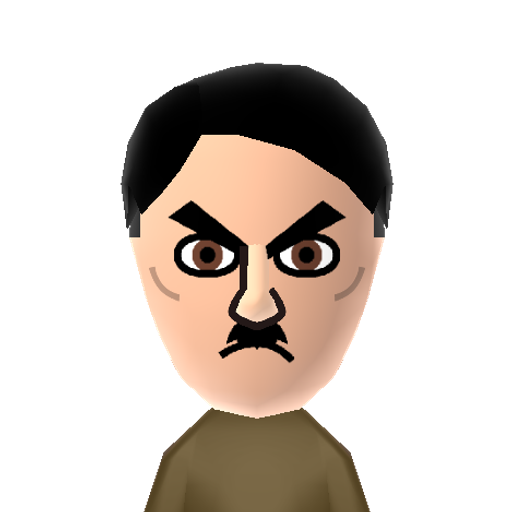 Adolf H. Mii character: These are extracted and derived from the Mii Central Miis from the 3DS Miitopia.