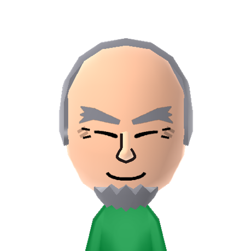 Ramos Mii character: Grass gym leader from Pokemon X & Y.