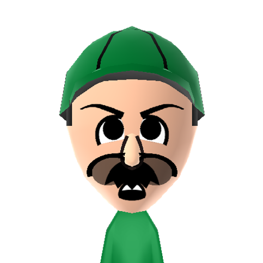 Luigi Mii character: Mario's brother from Nintendo games.