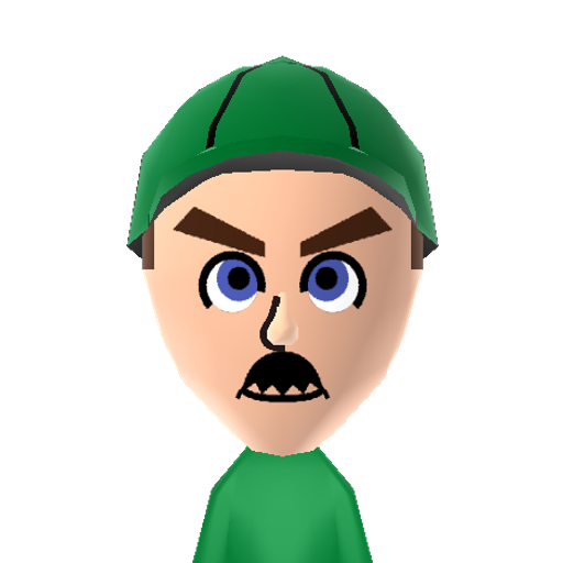 luigi Mii character: The brother of Mario from Mario Bros. games.