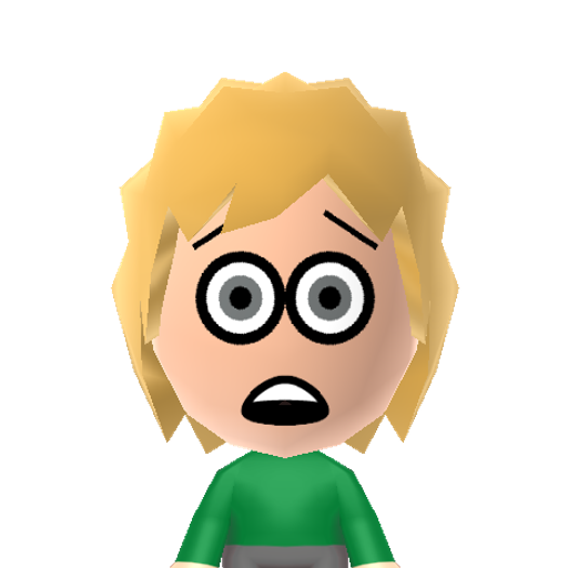 Tweek Mii character: Over-caffeinated kid from South Park. His parents own a coffee shop.