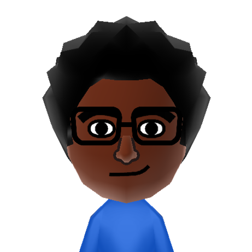 Gambino Mii character: Donald Glover aka Childish Gambino. Rapper. actor, comedian, writer.