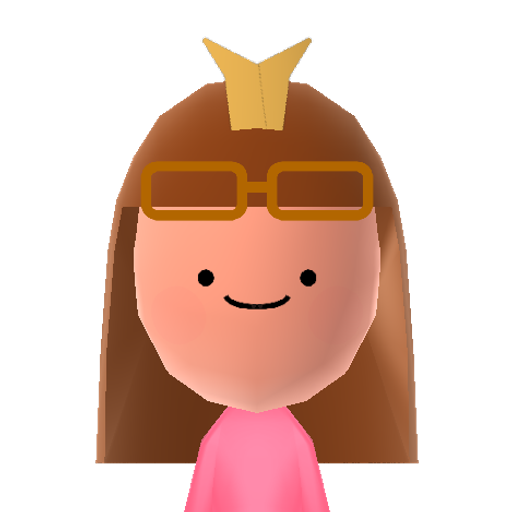PBubblegum Mii character: Part human part bubblegum ruler of the Candy Kingdom from "Adventure Time with Finn and Jake".