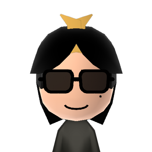 Sky Mii character: The butter-loving leader of team crafted. based off his Minecraft skin, with a butter crown!