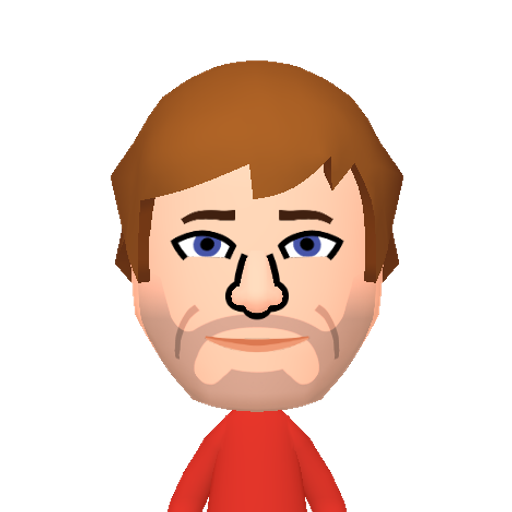 Drew Mii character: A "Realistic" preset from the Mii Lab
