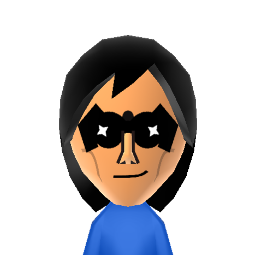 Nightwing Mii character: Dick Grayson, the first Robin, went on to become his own independent superhero. He still helps Batman from time to time.