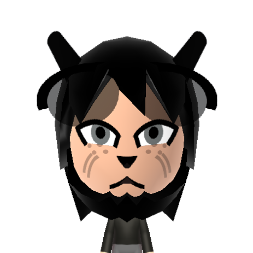 Lusa Mii character: A small, scrawny, female black bear with enormous, huge, round, shiny, dark eyes. It appears in the "Seekers" book series.