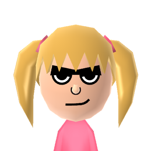 HELGA Mii character: From "Hey Arnold!" on Nicktoons. She always takes her rage out on Arnold due to her being scared to tell him she loves him.