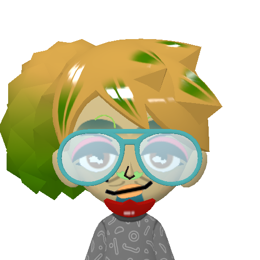 EverythingLTD Mii character: a mii with every single feature enabled (plus not resembling the default miis that much at all) in living the dream.