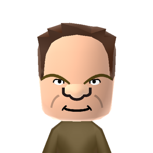 T. Gilliam Mii character: An older version of the screenwriter, animator, and actor from the Monty Python comedy troupe. He's now an accomplished director as well.