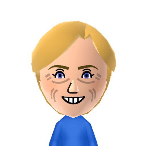Hillary Mii character: Former first lady, US Senator, Secretary of State, and 2008 and 2016 democratic presidential hopeful.