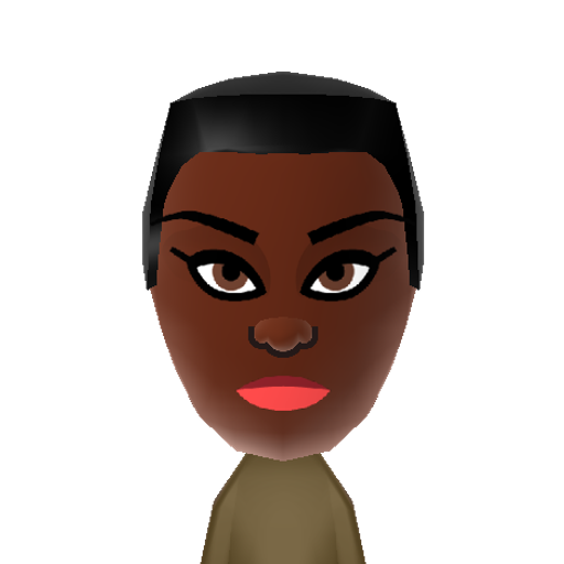 GraceJones Mii character: Jamaican-born actress, model, and singer. Her musical performances have included live lions and leopards.