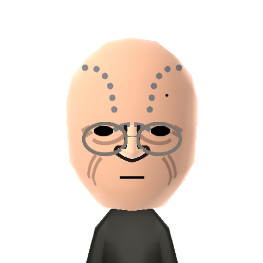 pinhead Mii character: The dark prince of pain and lead cenobite from the "Hellraiser" horror movies. He has pins protruding from his face.
