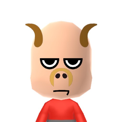 Pig Mii character preview