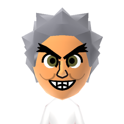 Mad Sci. Mii character: From "Robot Chicken". He invents and straps the Robot Chicken to a chair and makes him watch the monitors twenty-four/seven.