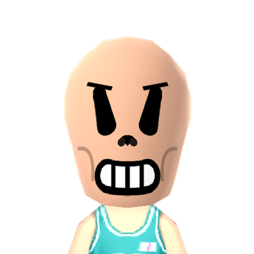 Papyrus Mii character: (Source: https://www.reddit.com/r/tomodachilife/comments/1h8wxs3/)