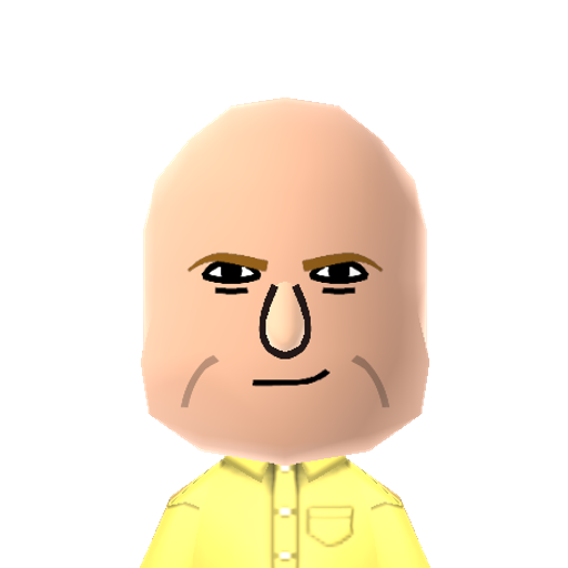 Hank Mii character: (Source: https://www.reddit.com/r/tomodachilife/comments/10owlh1/)