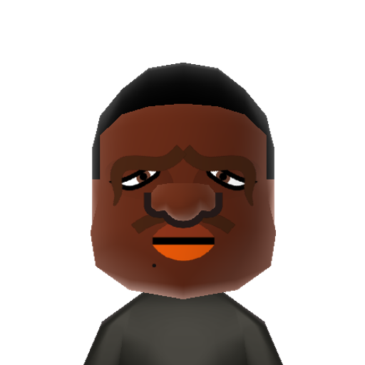 Biggy Mii character: Gangsta rap artist from the '90s A.K.A. Big Poppa or Biggy Smalls.