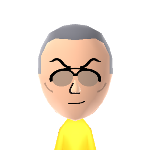 Quiz Host Mii character: From the "Quiz" game in Rhythm Tengoku. After the host presses two buttons a certain number of times, the player must copy the amount to win.