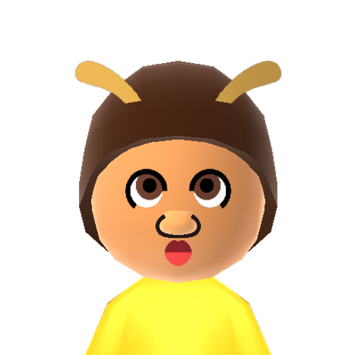 HoneyQueen Mii character: That bee from Mario Kart 7 & Super Mario Galaxy, a.k.a. Queen Bee.