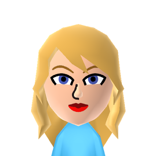 TaylorSwif Mii character: Popular country/pop singer.