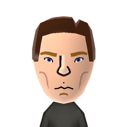 Benedict C Mii character: Famous TV/movie actor. Well-known for his role as Sherlock Holmes in the BBC series "Sherlock".