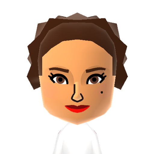 Padme Mii character: No longer a Queen, she is the Senator of the planet Naboo. Played by Natalie Portman in Star Wars Episodes I, II, and III.