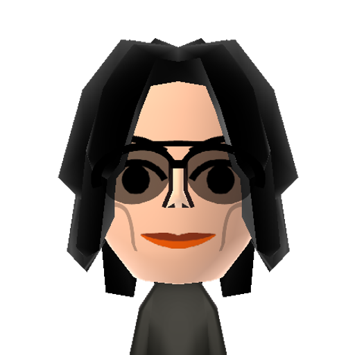 Jackson Mii character: The king of pop. "Hee hee!"