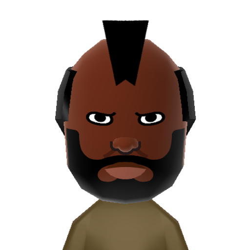 Mr. T Mii character: The former bodyguard-turned-celebrity who starred in "Rocky III" and the "A-Team" TV series.
