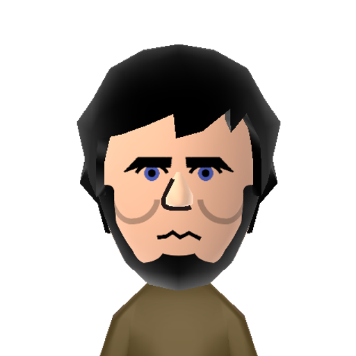 AbeLincoln Mii character: A recreation of the Abraham Lincoln Mii used in the trailer for Miis in Super Smash Brothers. He was America's 16th president.
