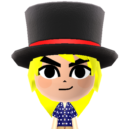 Toon Link Mii character: idk why he has a top hat