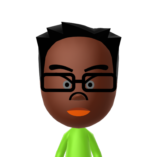 블븜븝븟비빅빈빌빎빔 Mii character: This is a Mii for testing Mii nicknames.