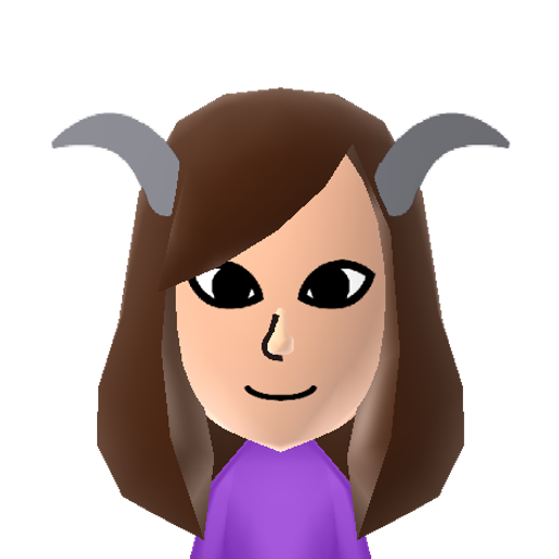 Toriel Mii character: This is a Mii uploaded for the 3DS version and distributed by Mii Central for both the 3DS and Switch versions of Miitopia.