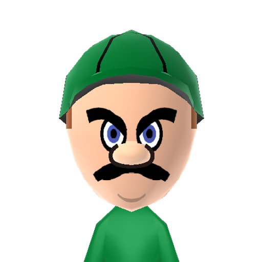 LuigiStare Mii character: Luigi's infamous death stare meme originally from "Mario Kart 8".