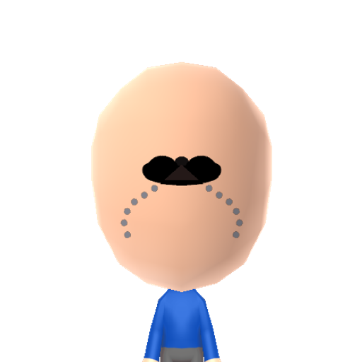 Rainy day Mii character: A rainy day on the face of a mii.