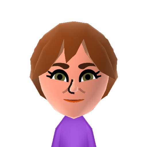 Hazel  Mii character: Sixteen-year-old cancer patient from the movie "The Fault in Our Stars". Played by Shailene Woodley.