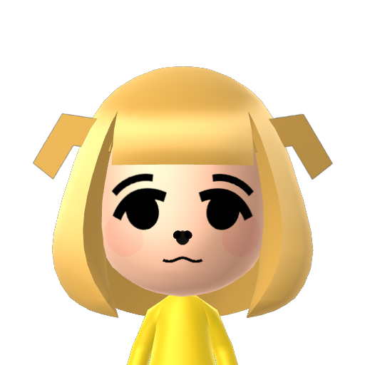 Isabelle Mii character: These are extracted and derived from the Mii Central Miis from the 3DS Miitopia.
