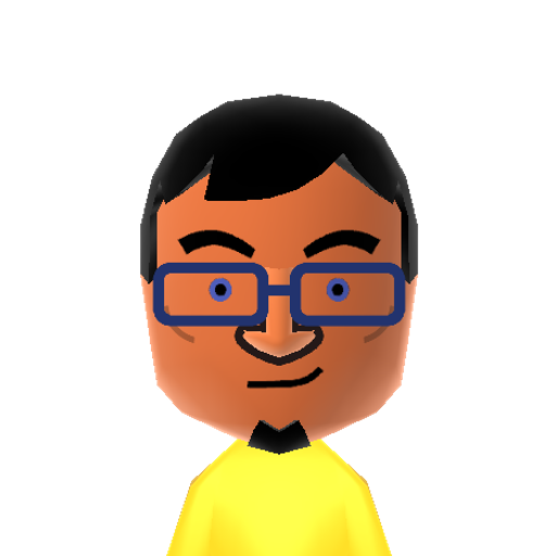 Sung-Ho Mii character: A Mii from Press Sports, a mod for Wii Sports.