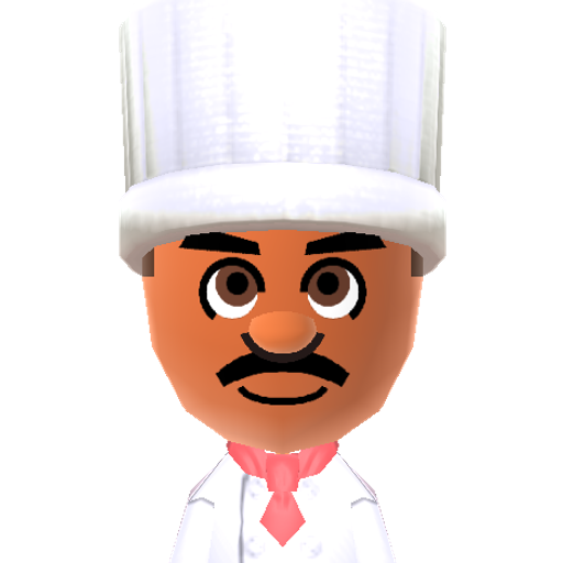 Chef PP Mii character: (Source: https://www.reddit.com/r/tomodachilife/comments/1g28iog/)