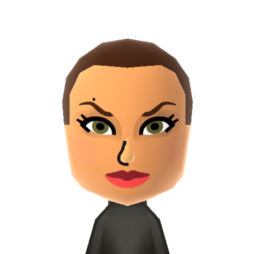 A. Jolie Mii character: Hollywood celebrity. Starred in Tomb Raider as Lara Croft. Brad Pitt's wife.