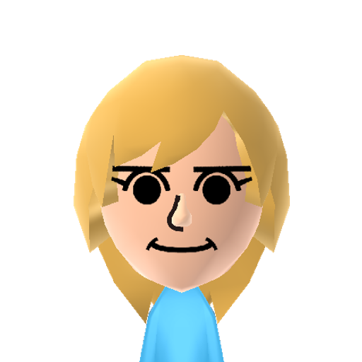 Trixie Mii character: The only main character from the books, "Knuffle Bunny", "Knuffle Bunny Too", and "Knuffle Bunny Free" that actually has a name.